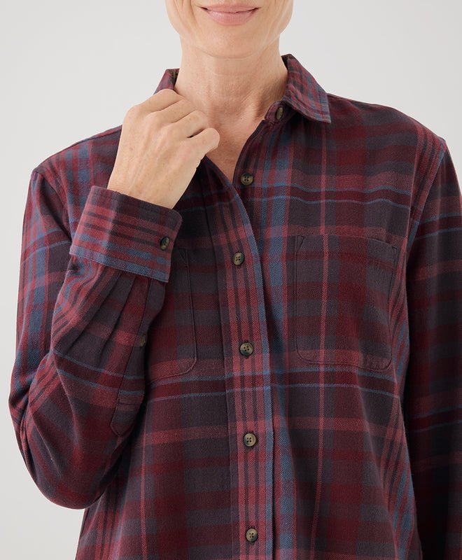 Women's Organic Fireside Flannel Button Up Shirt - Image 9