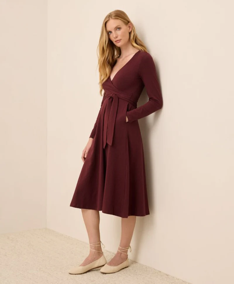 Women's Organic Fit & Flare Wrap Dress - Image 2