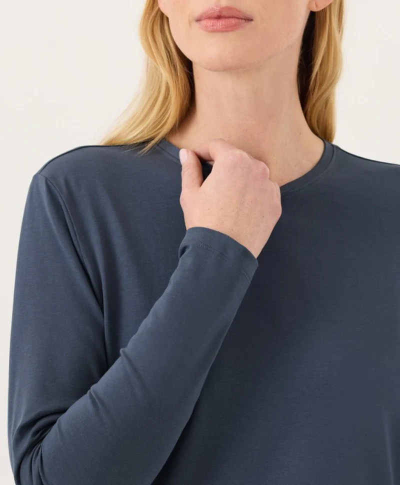 Organic Luxe Essential Crewneck Long Sleeve Tee - Image 12