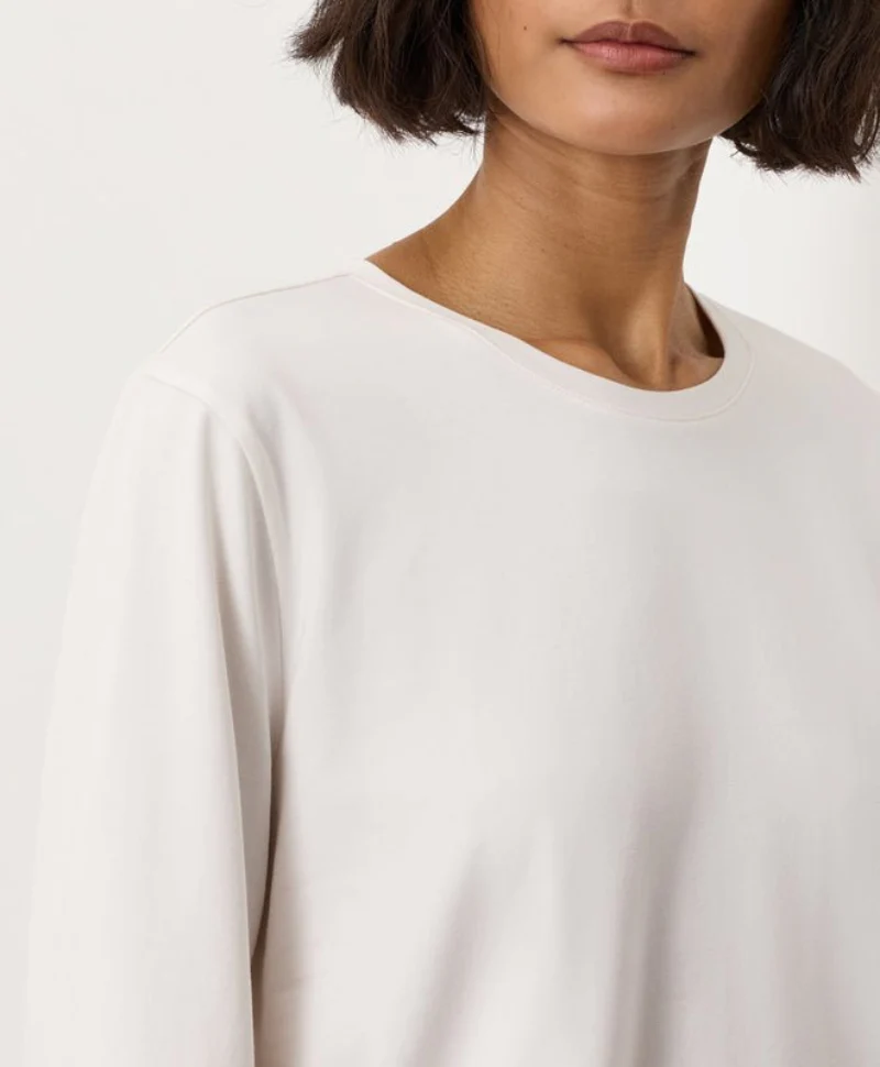 Organic Luxe Essential Crewneck Long Sleeve Tee - Image 3