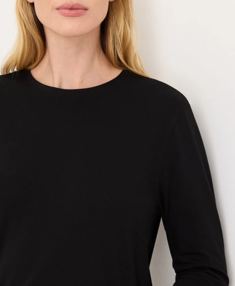 Organic Luxe Essential Crewneck Long Sleeve Tee - Image 4