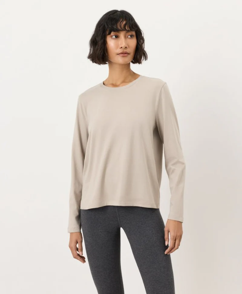 Organic Luxe Essential Crewneck Long Sleeve Tee - Image 9
