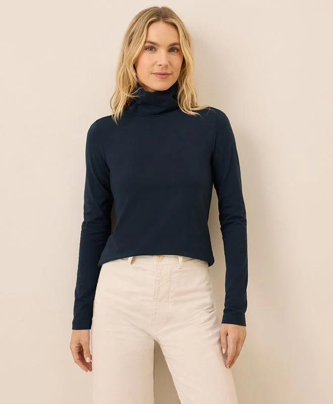 Women's Organic Luxe Stretch Jersey Slim Turtleneck - Image 10