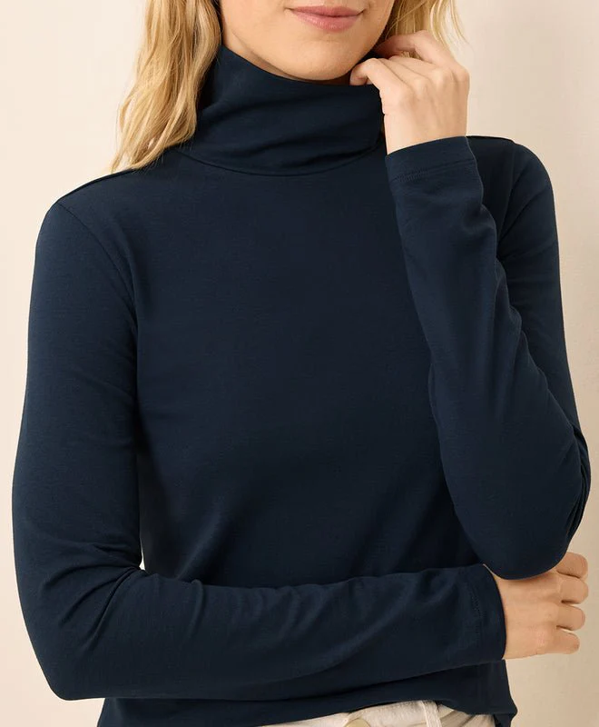 Women's Organic Luxe Stretch Jersey Slim Turtleneck - Image 11