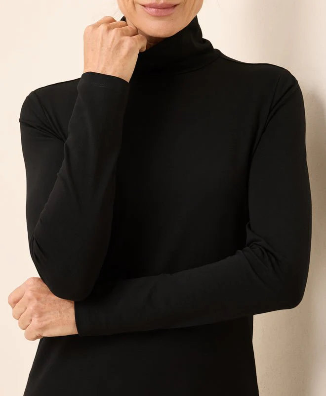 Women's Organic Luxe Stretch Jersey Slim Turtleneck - Image 3
