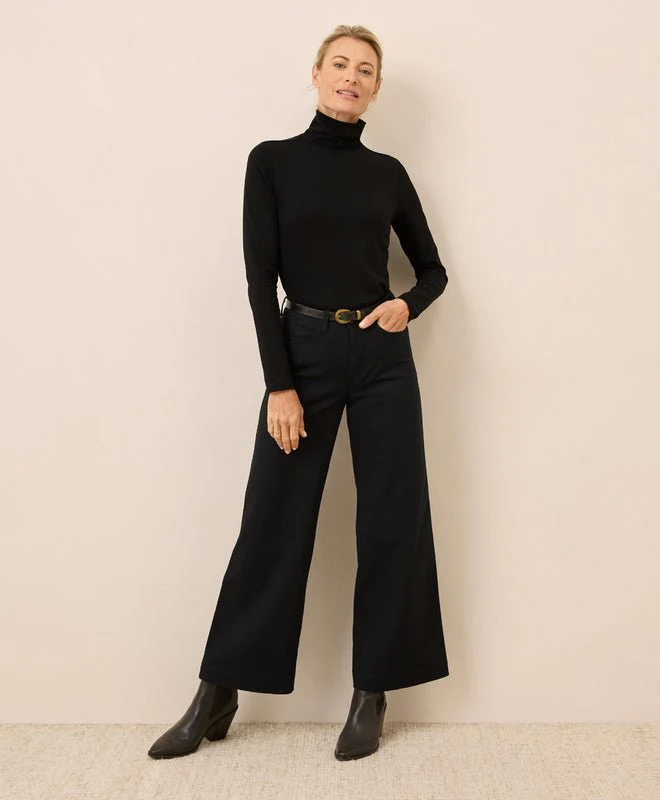 Women's Organic Luxe Stretch Jersey Slim Turtleneck - Image 4