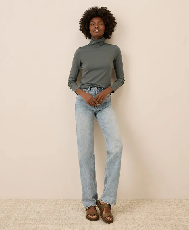 Women's Organic Luxe Stretch Jersey Slim Turtleneck - Image 7