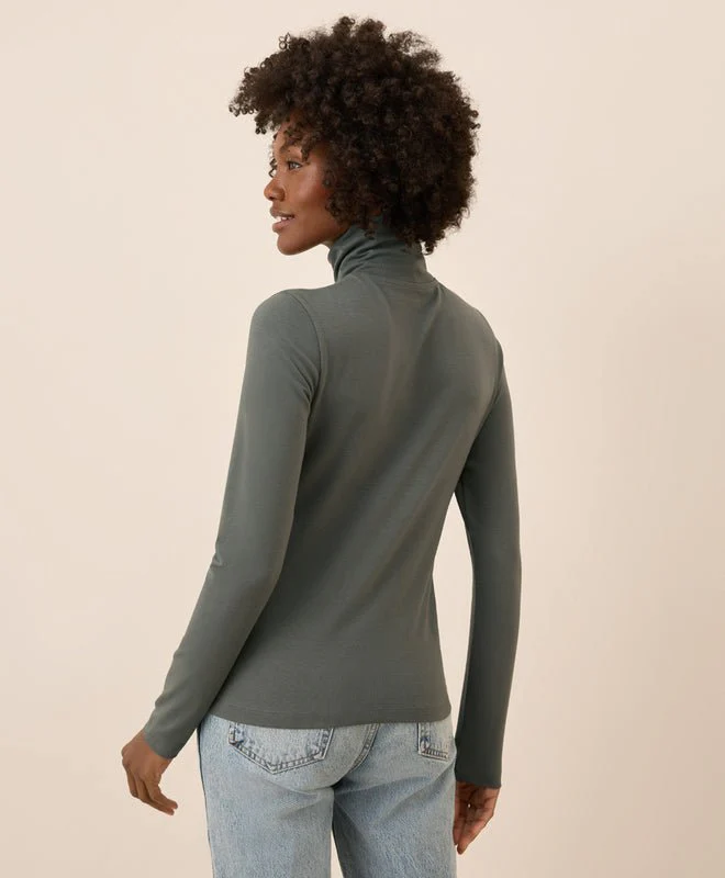 Women's Organic Luxe Stretch Jersey Slim Turtleneck - Image 9