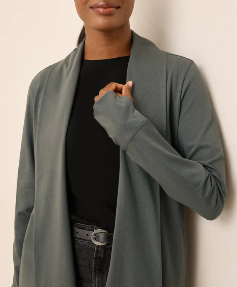 Women's Organic Luxe Stretch Jersey Swing Cardigan - Image 3