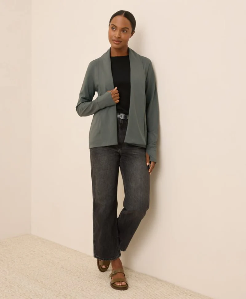 Women's Organic Luxe Stretch Jersey Swing Cardigan - Image 4