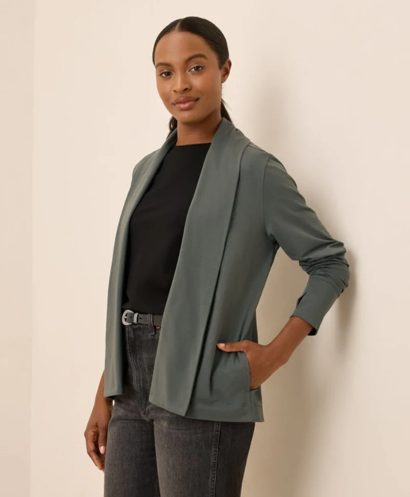 Women's Organic Luxe Stretch Jersey Swing Cardigan - Image 5