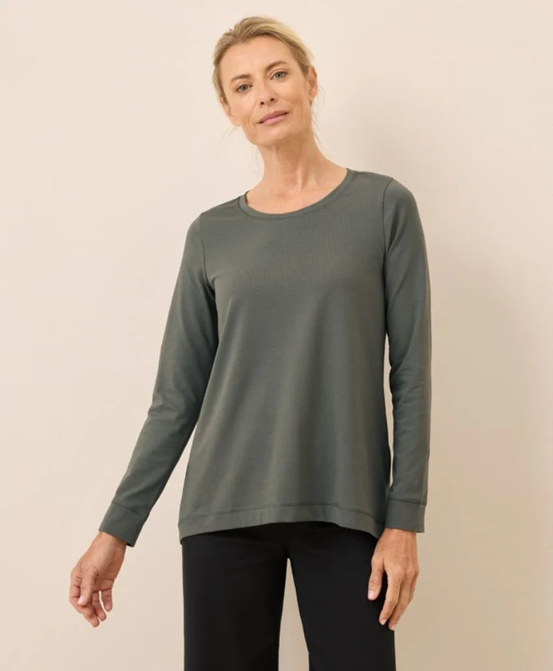 Women's Organic Luxe Stretch Jersey Swing Long Sleeve Tee - Image 2