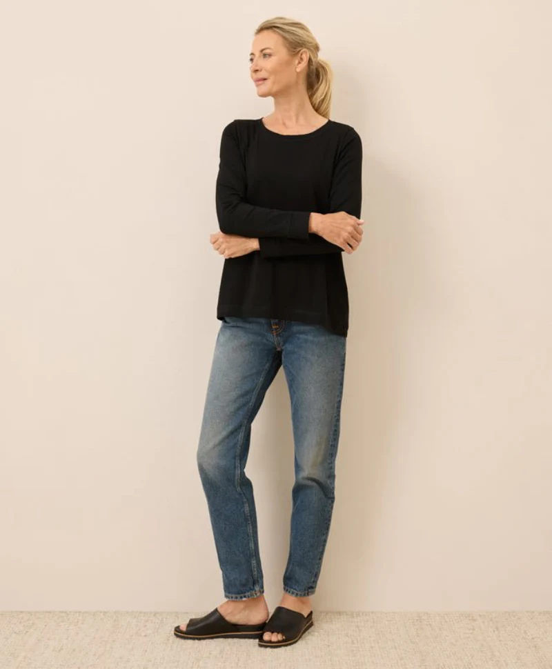 Women's Organic Luxe Stretch Jersey Swing Long Sleeve Tee - Image 3