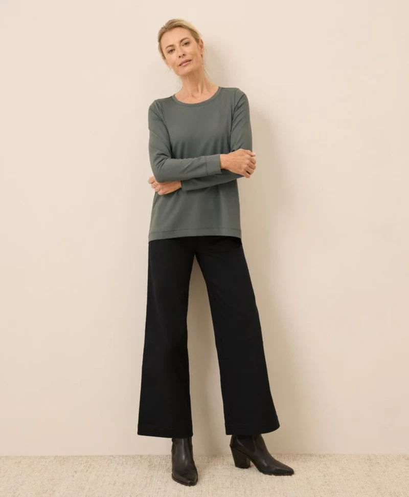 Women's Organic Luxe Stretch Jersey Swing Long Sleeve Tee - Image 9
