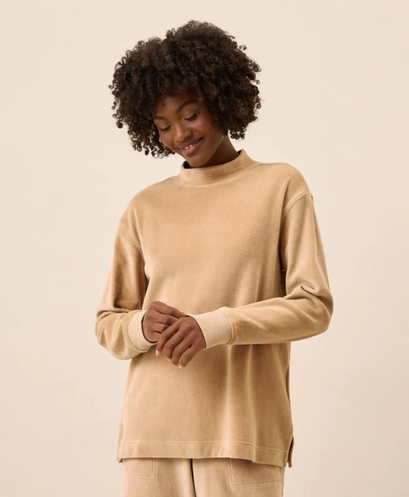 Women's Organic Pure Velour Mock Tunic - Image 2