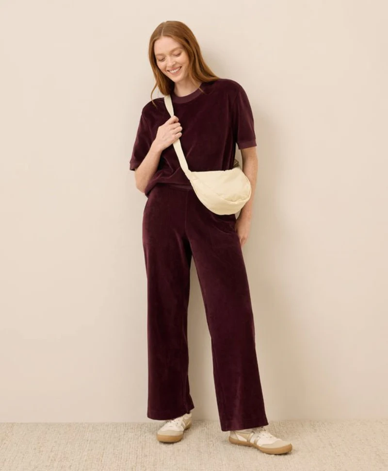 Women's Organic Pure Velour Wide Leg Pant - Image 13