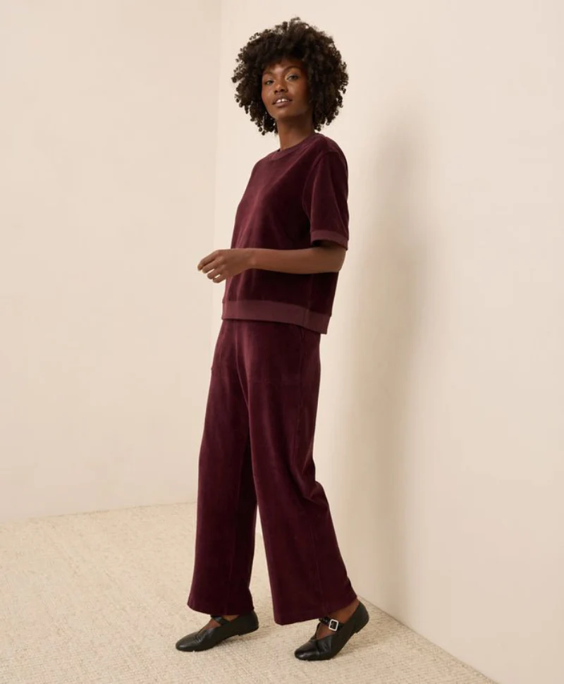 Women's Organic Pure Velour Wide Leg Pant - Image 3