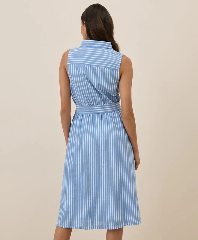 Women's Organic Sunset Lightweight Cotton Sleeveless Shirtdress - Image 2