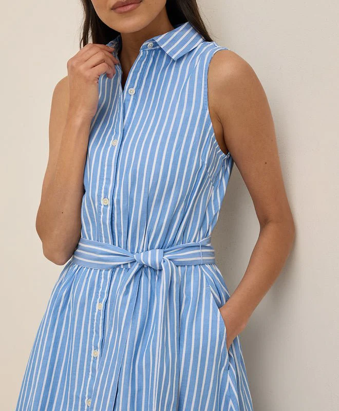 Women's Organic Sunset Lightweight Cotton Sleeveless Shirtdress - Image 3