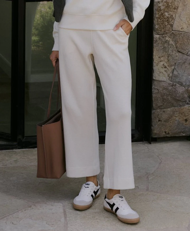 Women's Organic Thermal Waffle Wide Leg Pant - Image 11