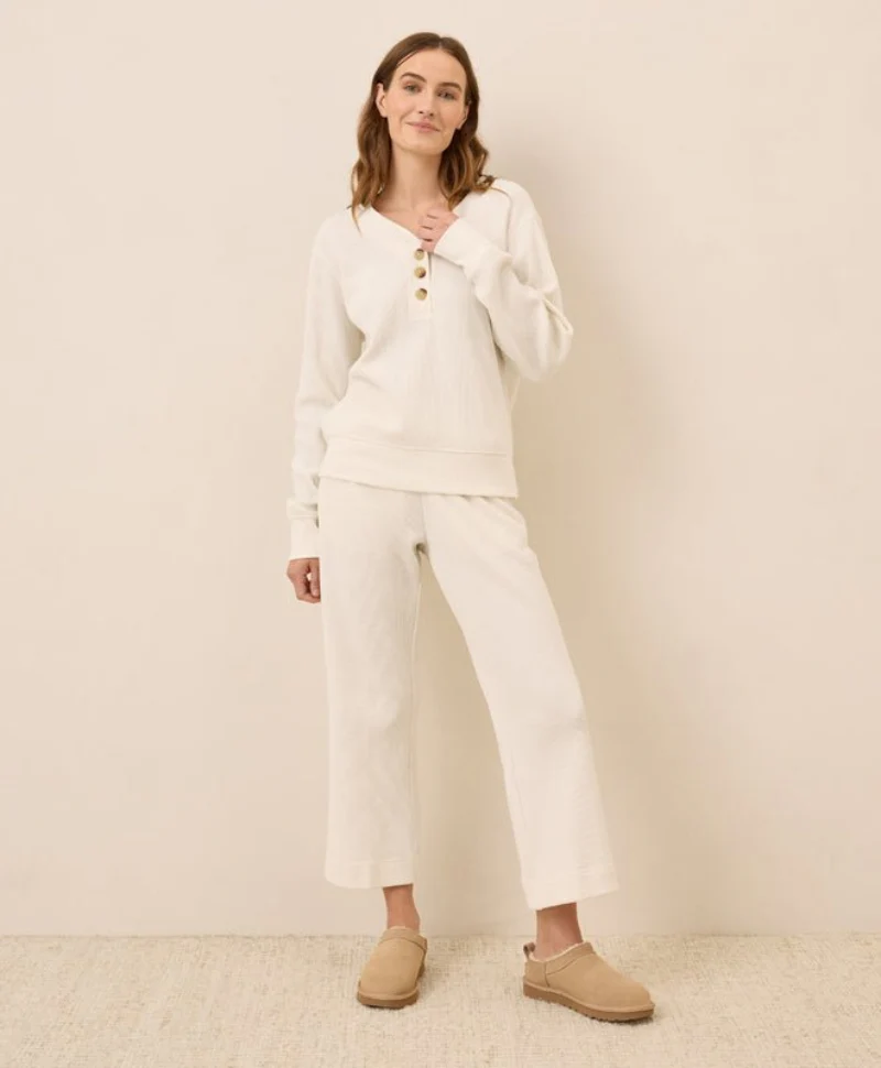 Women's Organic Thermal Waffle Wide Leg Pant - Image 7