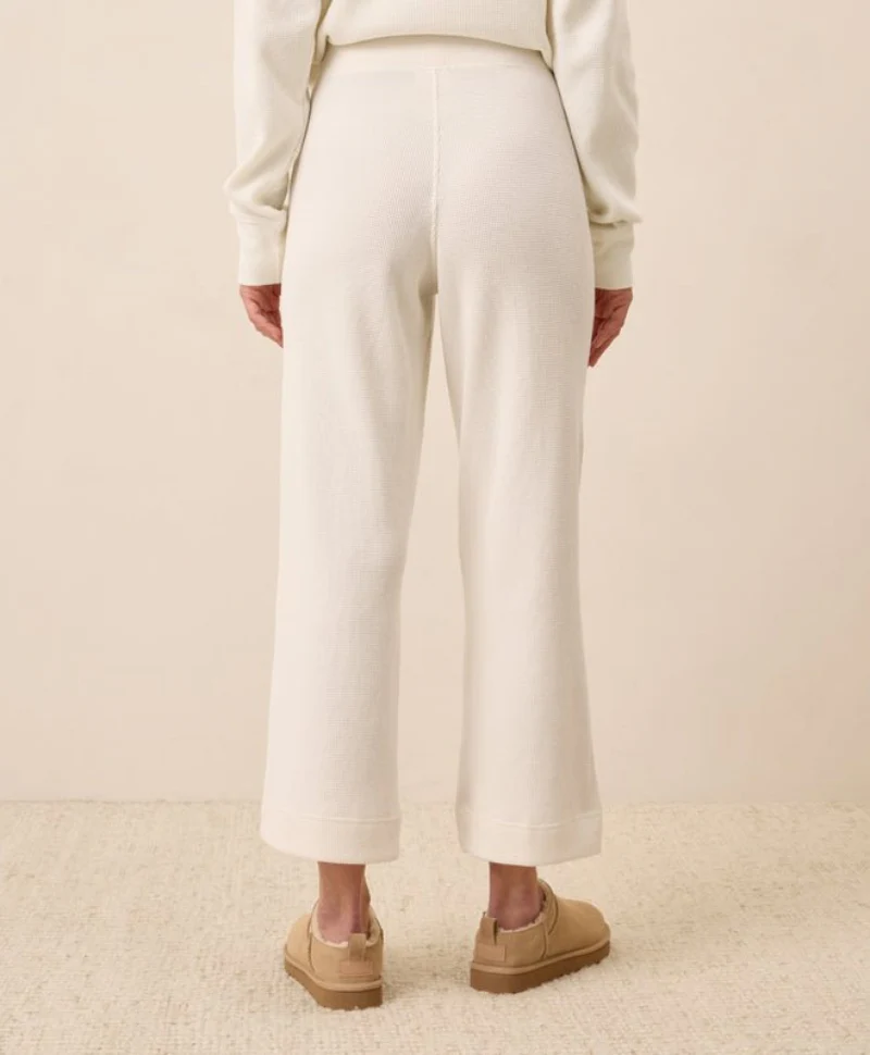 Women's Organic Thermal Waffle Wide Leg Pant - Image 9