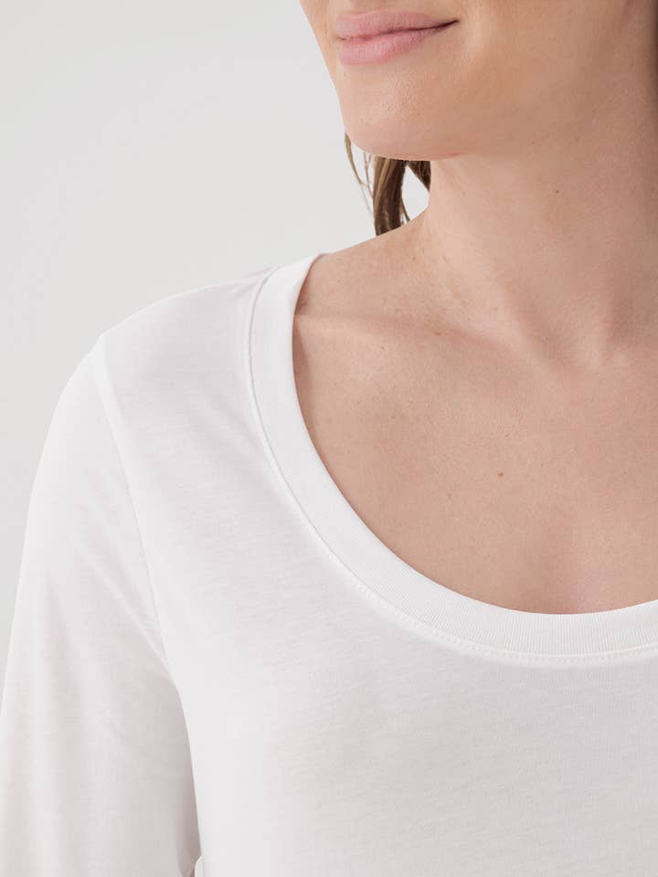 Women's Organic Softspun Scoop Neck Three-Quarter Sleeve Tee - Image 7