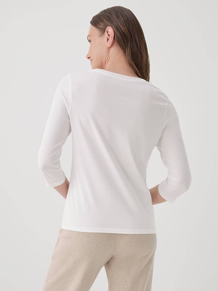 Women's Organic Softspun Scoop Neck Three-Quarter Sleeve Tee - Image 8