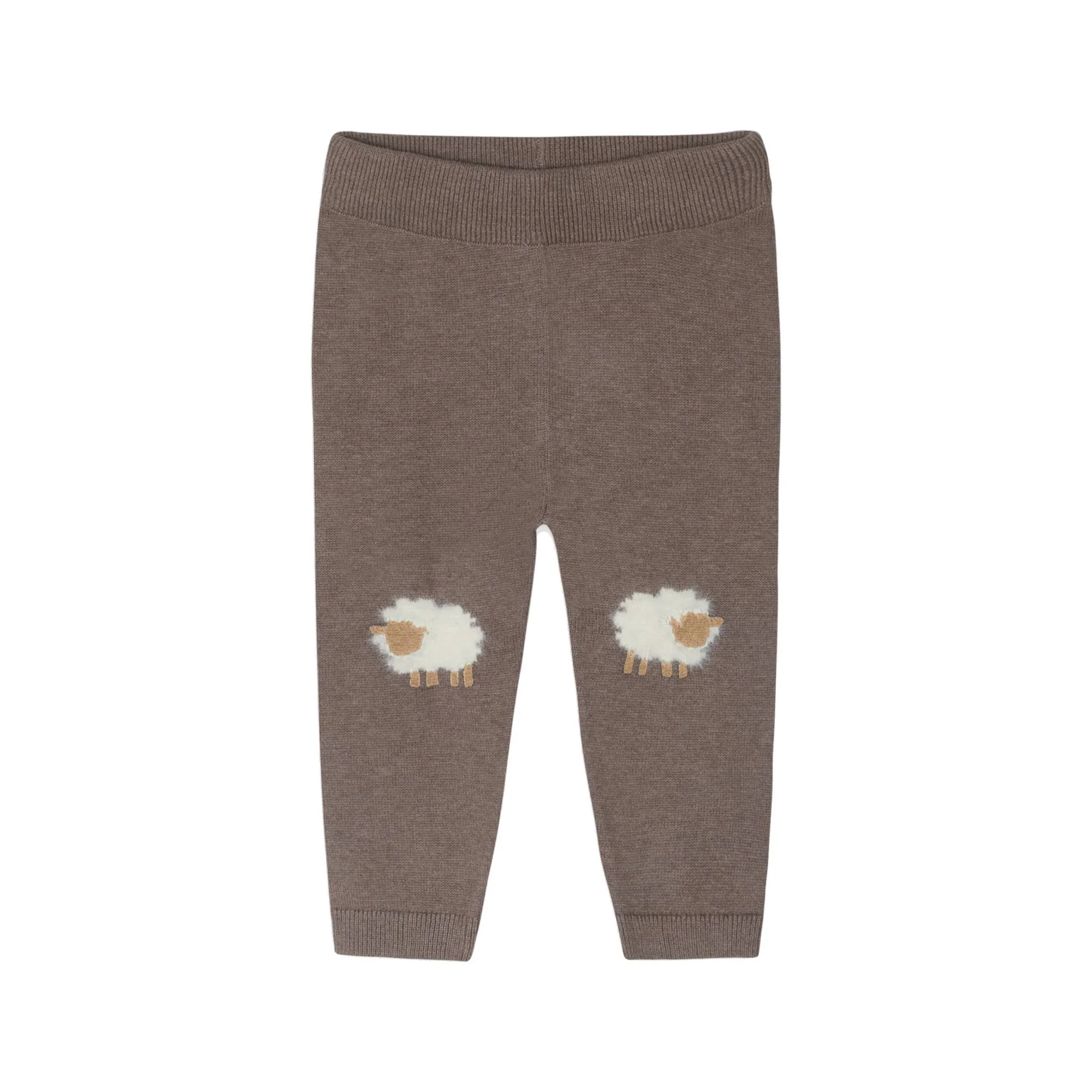 Organic Sheep Jacquard Knit Baby Pullover & Pant Set | Cocoa Heather - Image 5