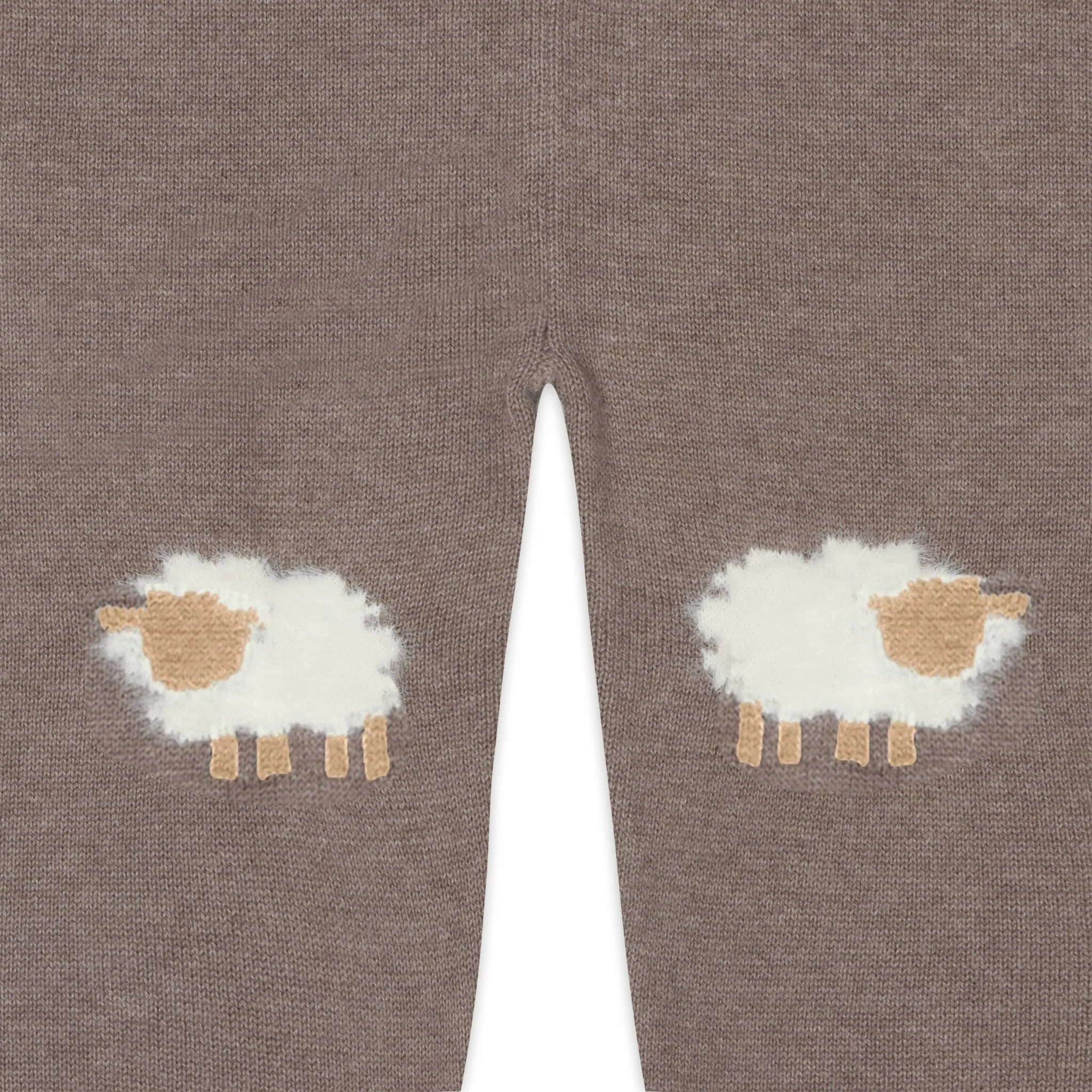 Organic Sheep Jacquard Knit Baby Pullover & Pant Set | Cocoa Heather - Image 6