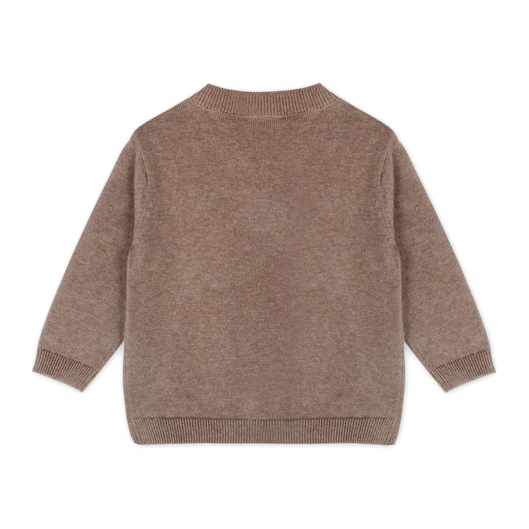 Organic Sheep Jacquard Knit Baby Pullover & Pant Set | Cocoa Heather - Image 7