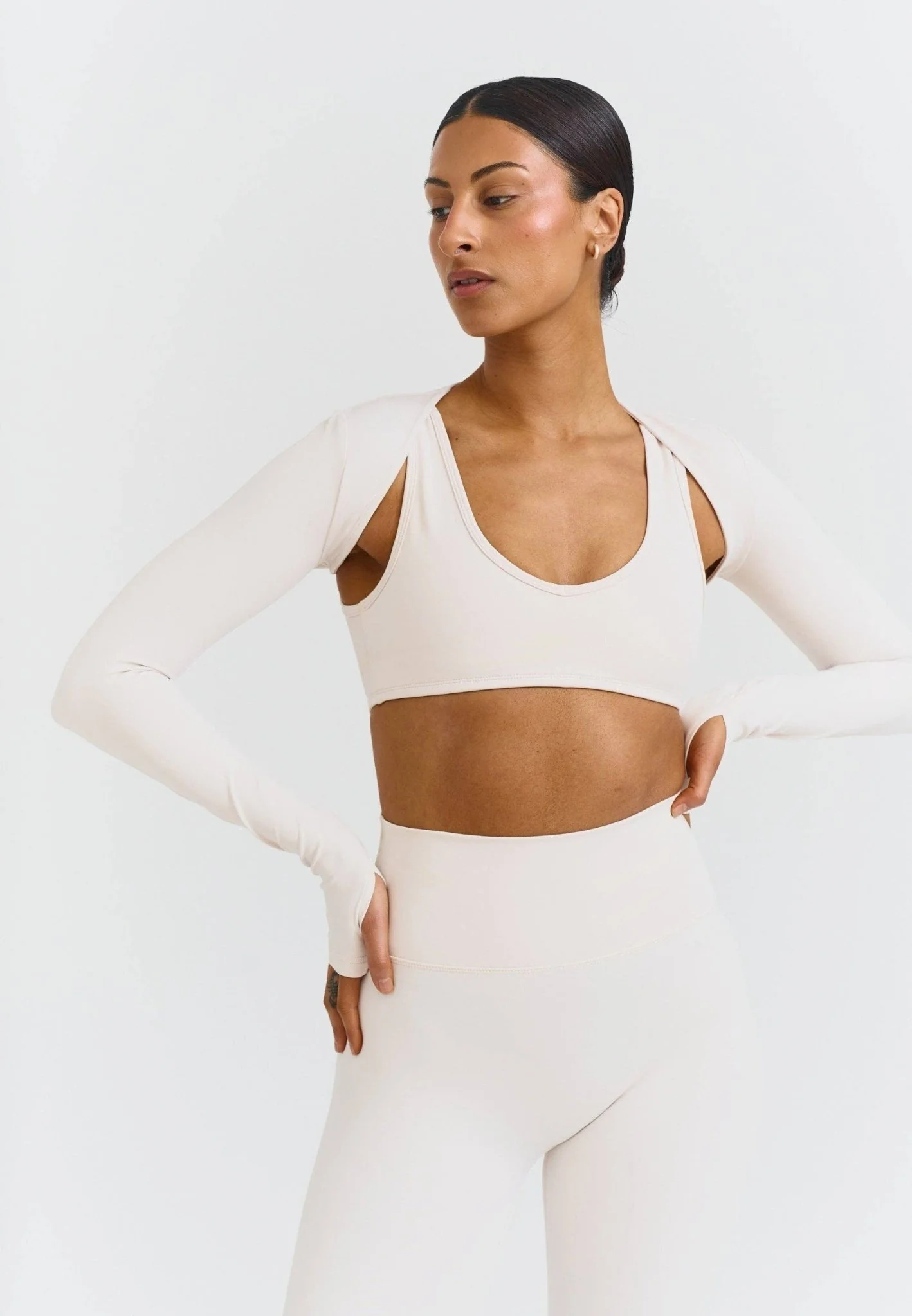 Softsculpt Cropped Shrug Jacket | Marshmallow - Image 2