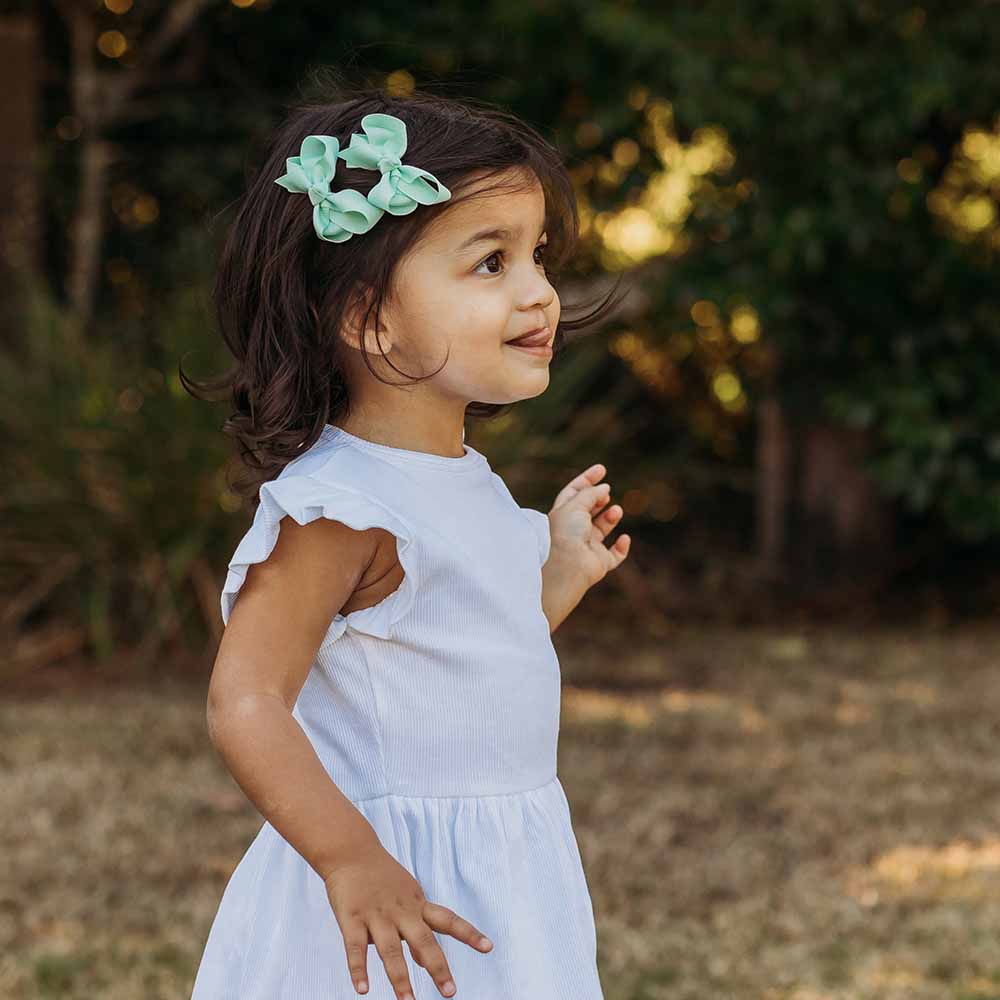 Baby Green Piggy Tail Hair Clips | Pair - Image 5