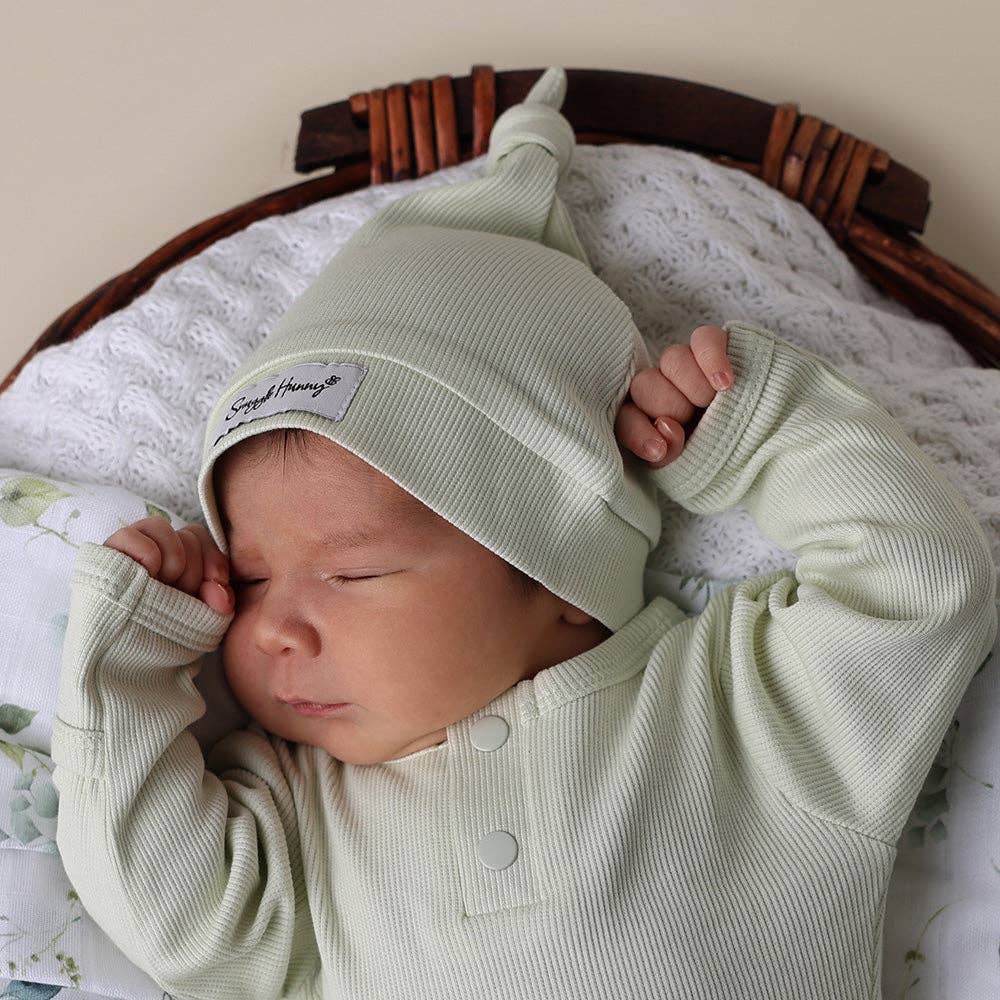 Honeydew Ribbed Organic Knotted Beanie - Image 3