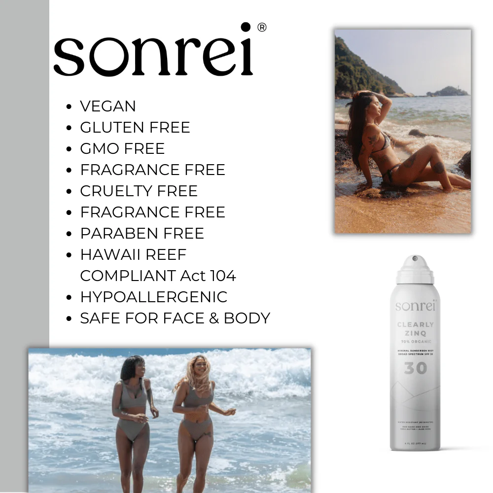 Sonrei Clearly Zinq Organic Mineral Sunscreen Mist | SPF 30 - Image 5