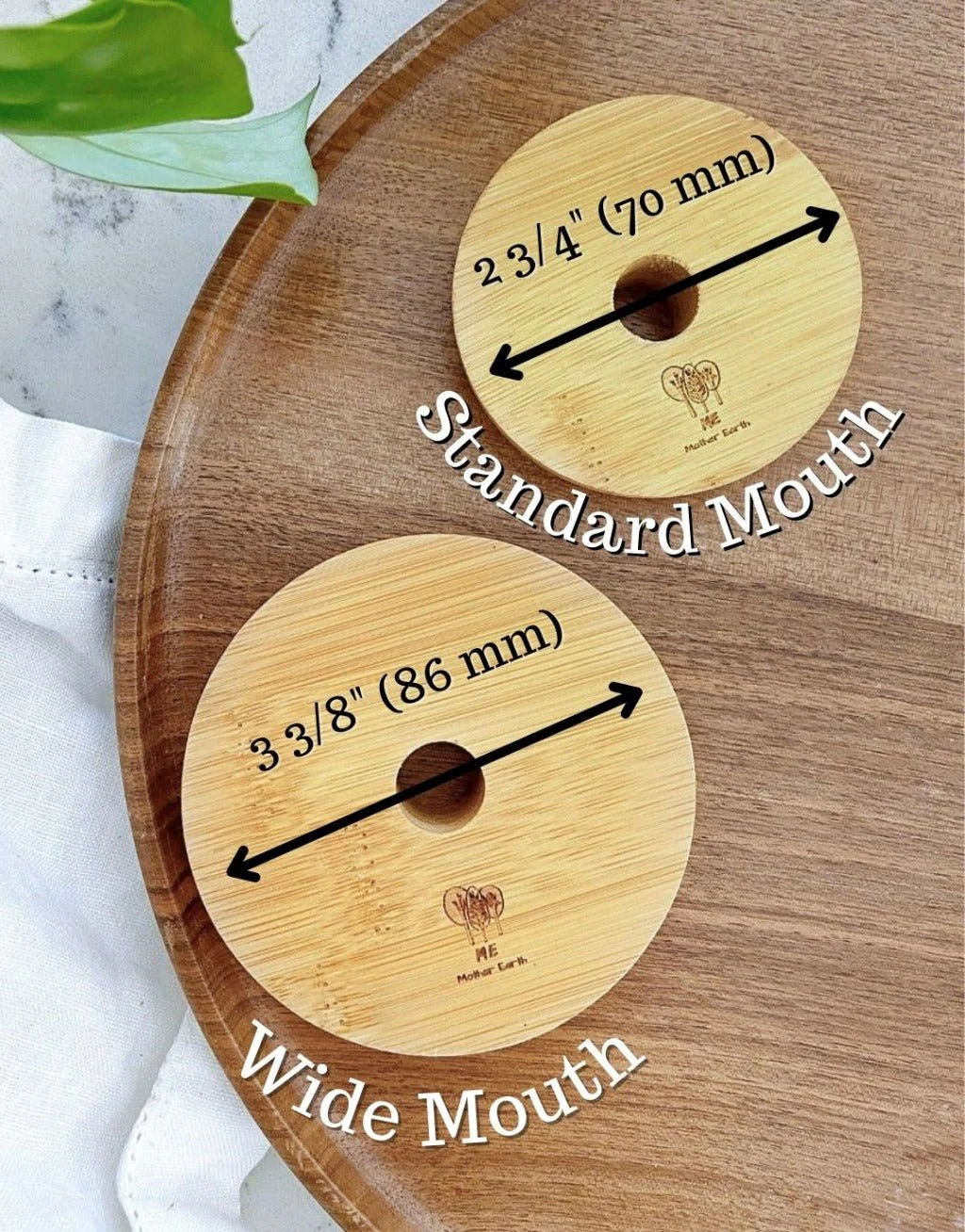 Bamboo Mason Jar Lids (With Straw Opening) - Image 3