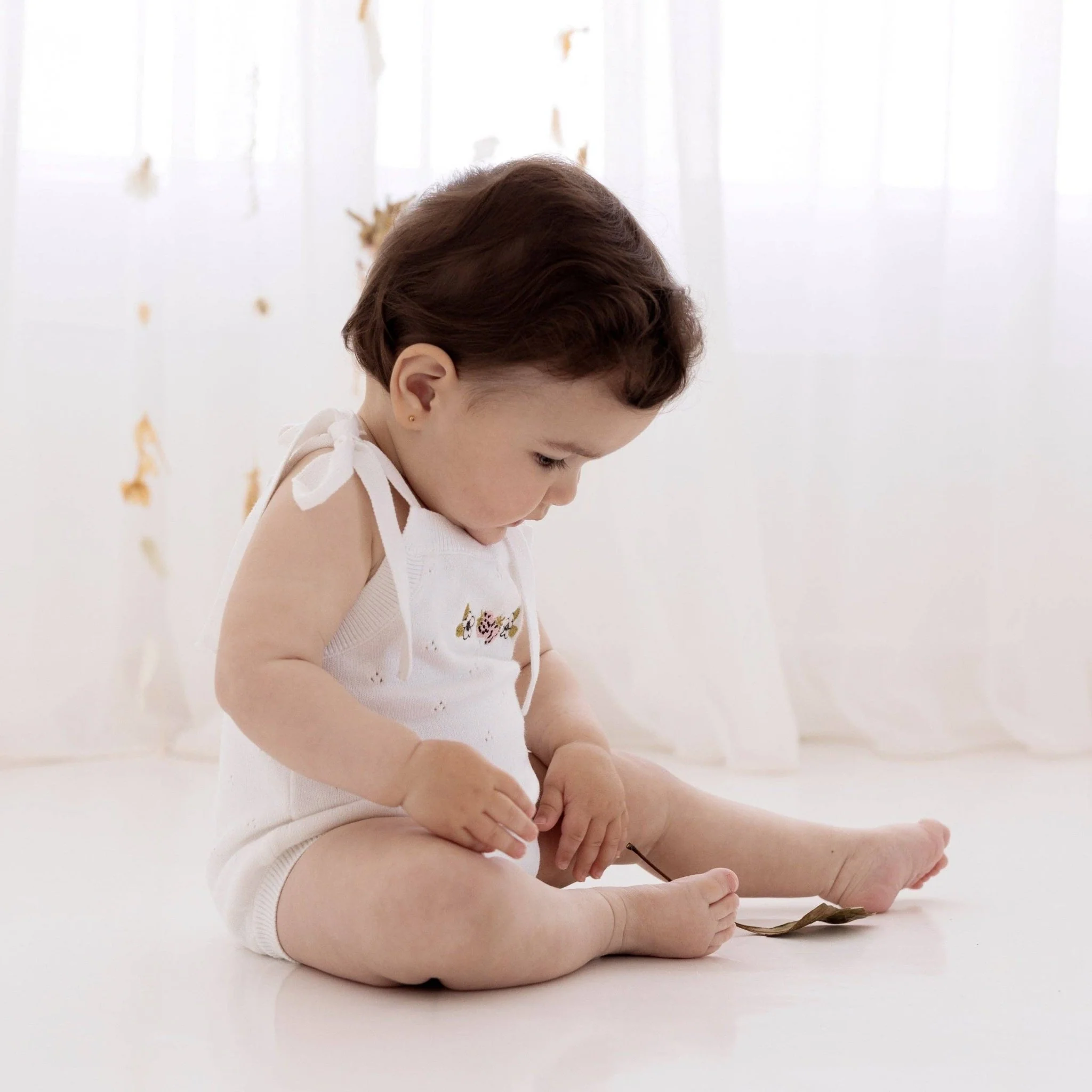Strawberry Pointelle Knit Romper - Image 3