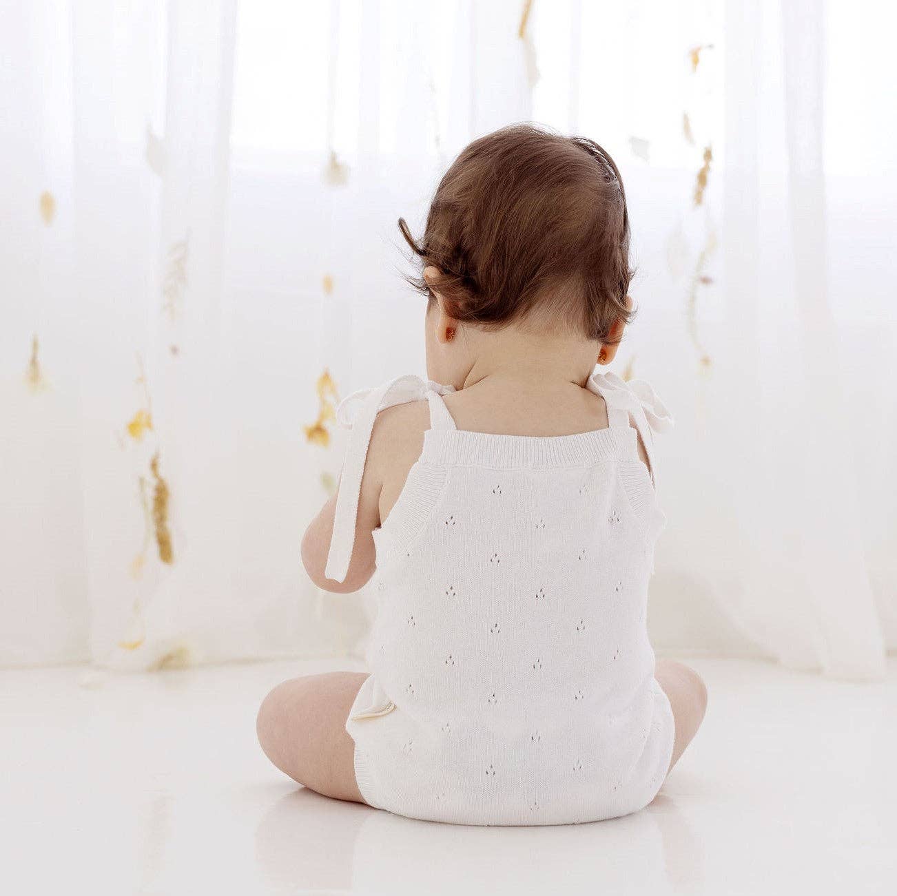 Strawberry Pointelle Knit Romper - Image 4