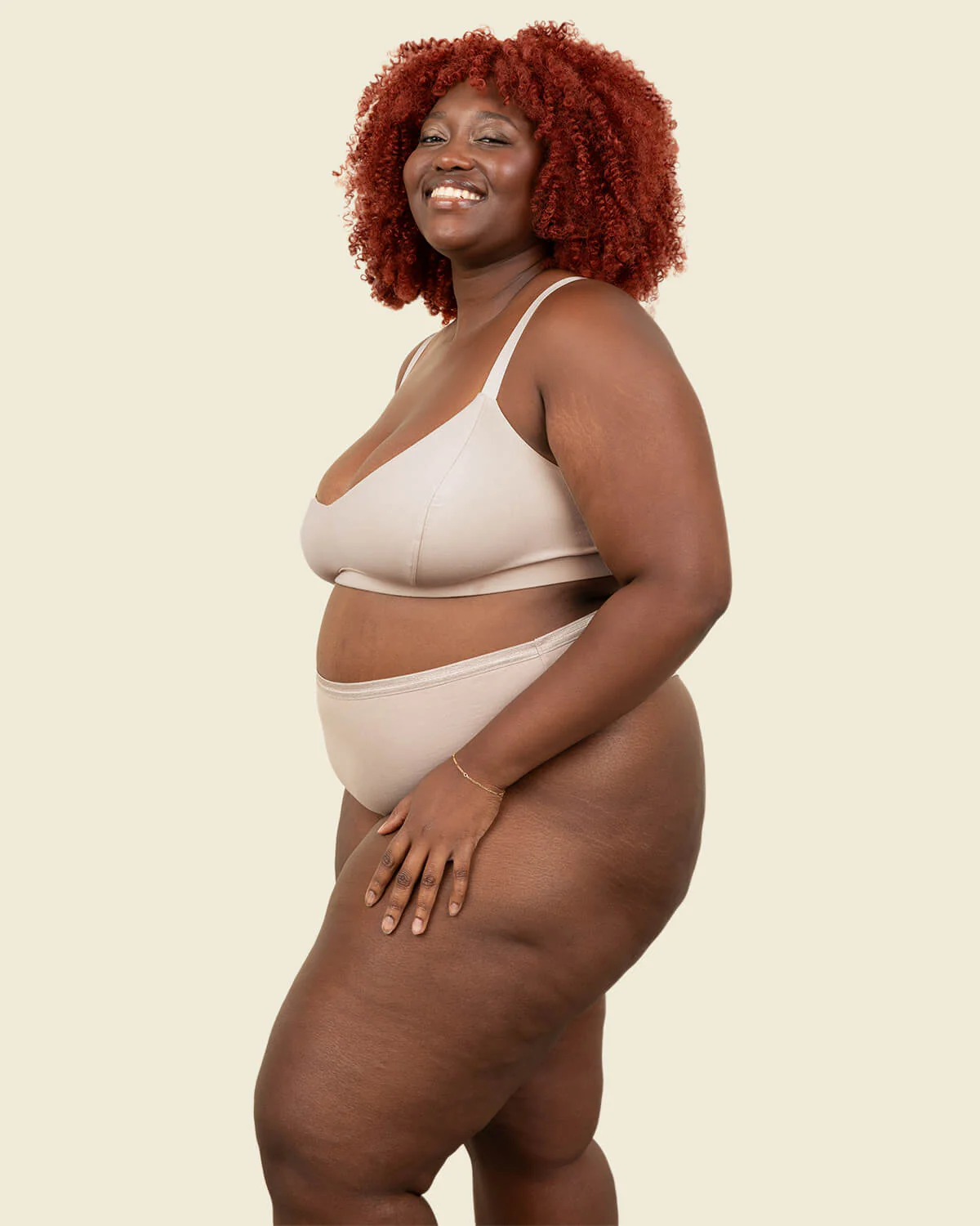 Organic Cotton High-Rise Thong | Stone - Image 3