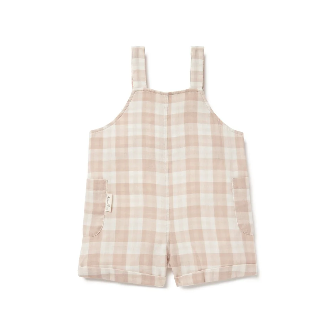 Gingham Organic Cotton Muslin Overalls - Image 4