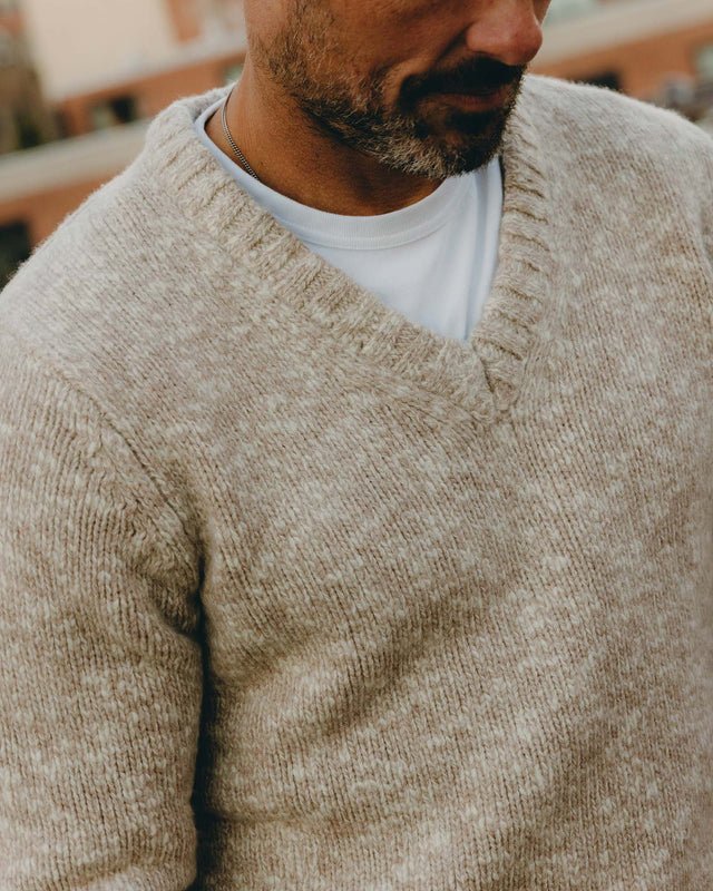The Match V-Neck Sweater | Sable Merino Slub - Image 3