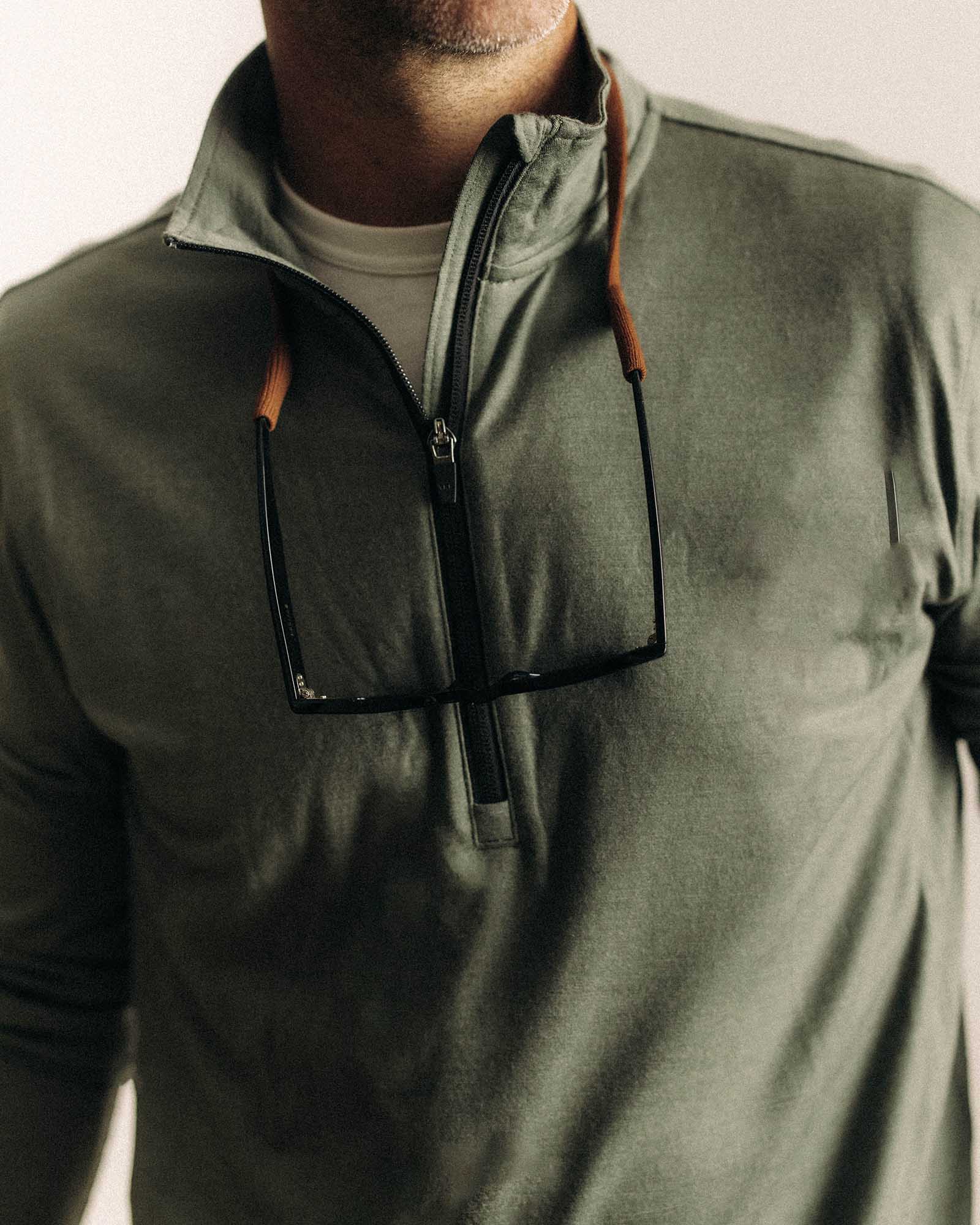 The Ridgeline Merino Half Zip | Field Olive - Image 3