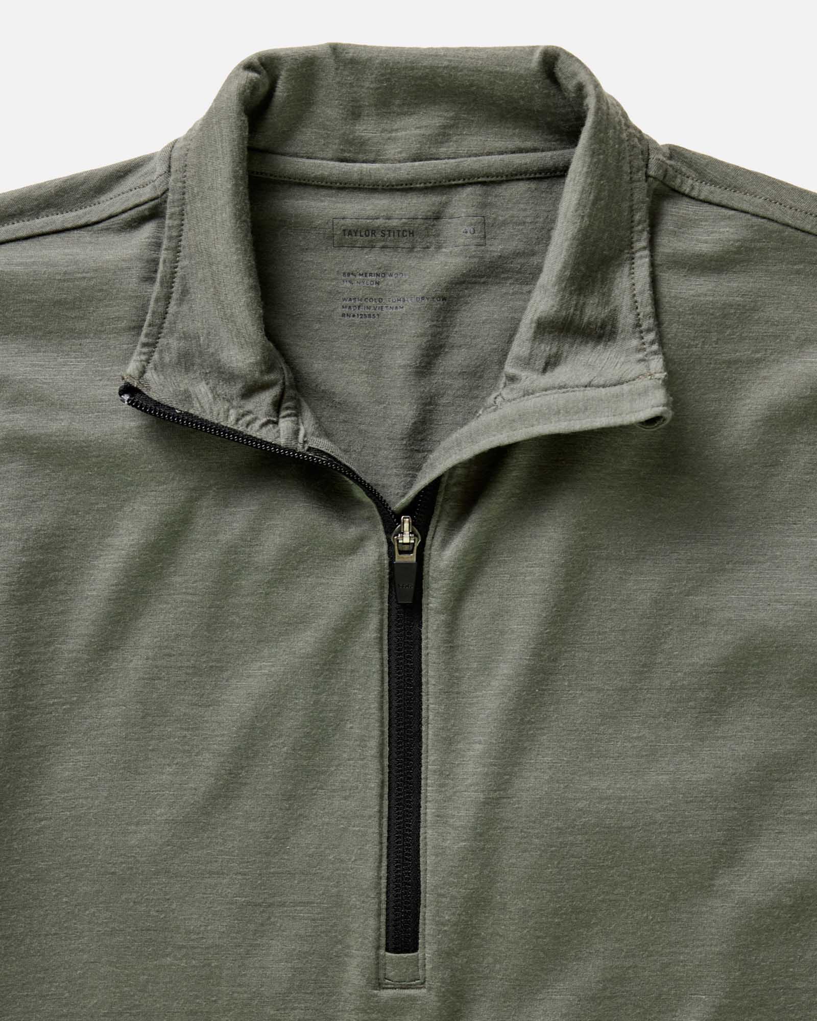 The Ridgeline Merino Half Zip | Field Olive - Image 4
