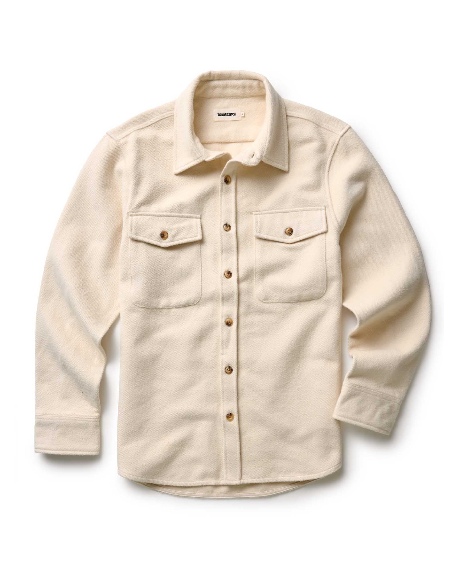 The Maritime Shirt Jacket | Vintage White Moleskin Twill - Image 2