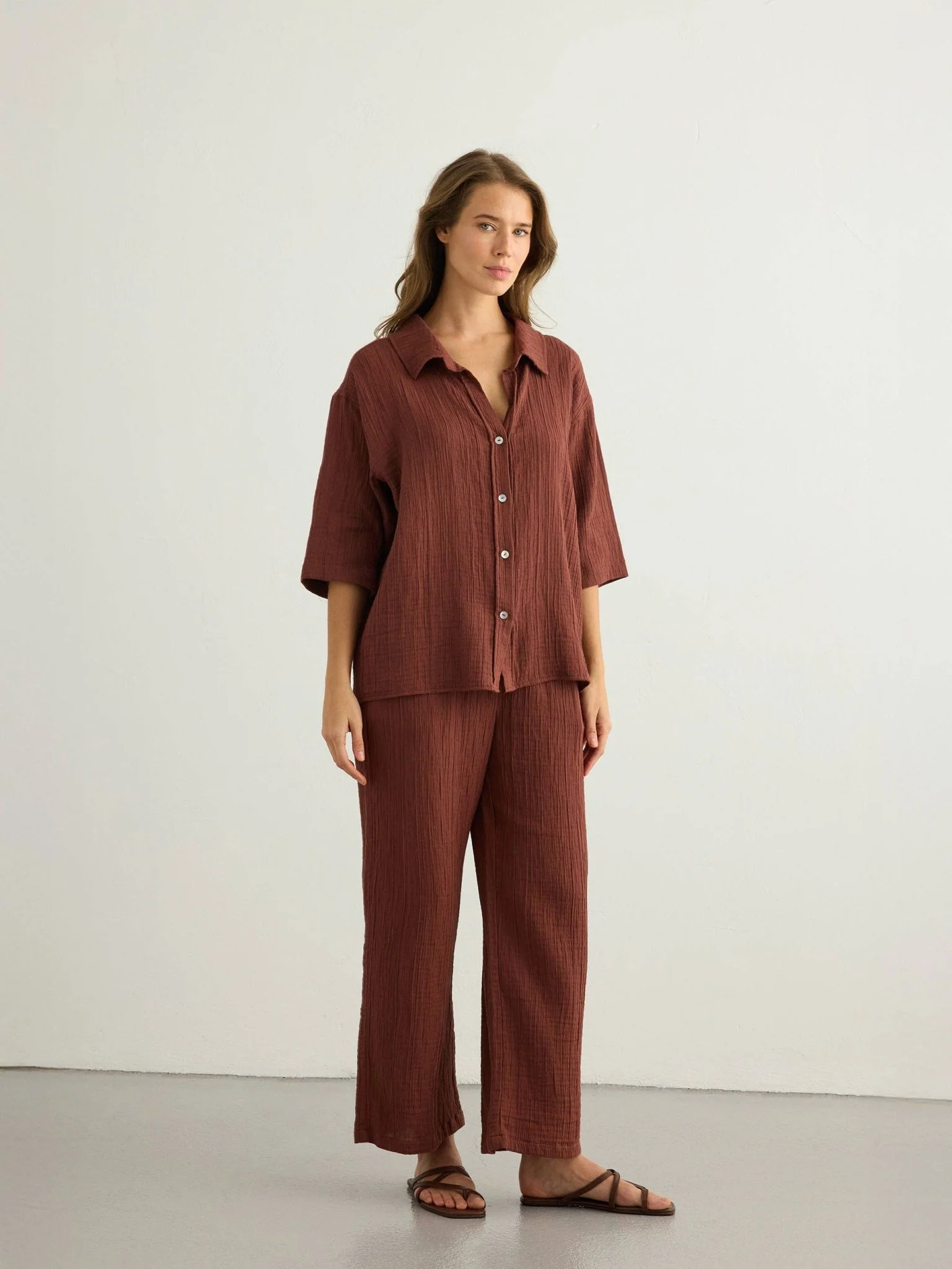 Kaya Boyfriend Shirt | Terracotta - Image 3