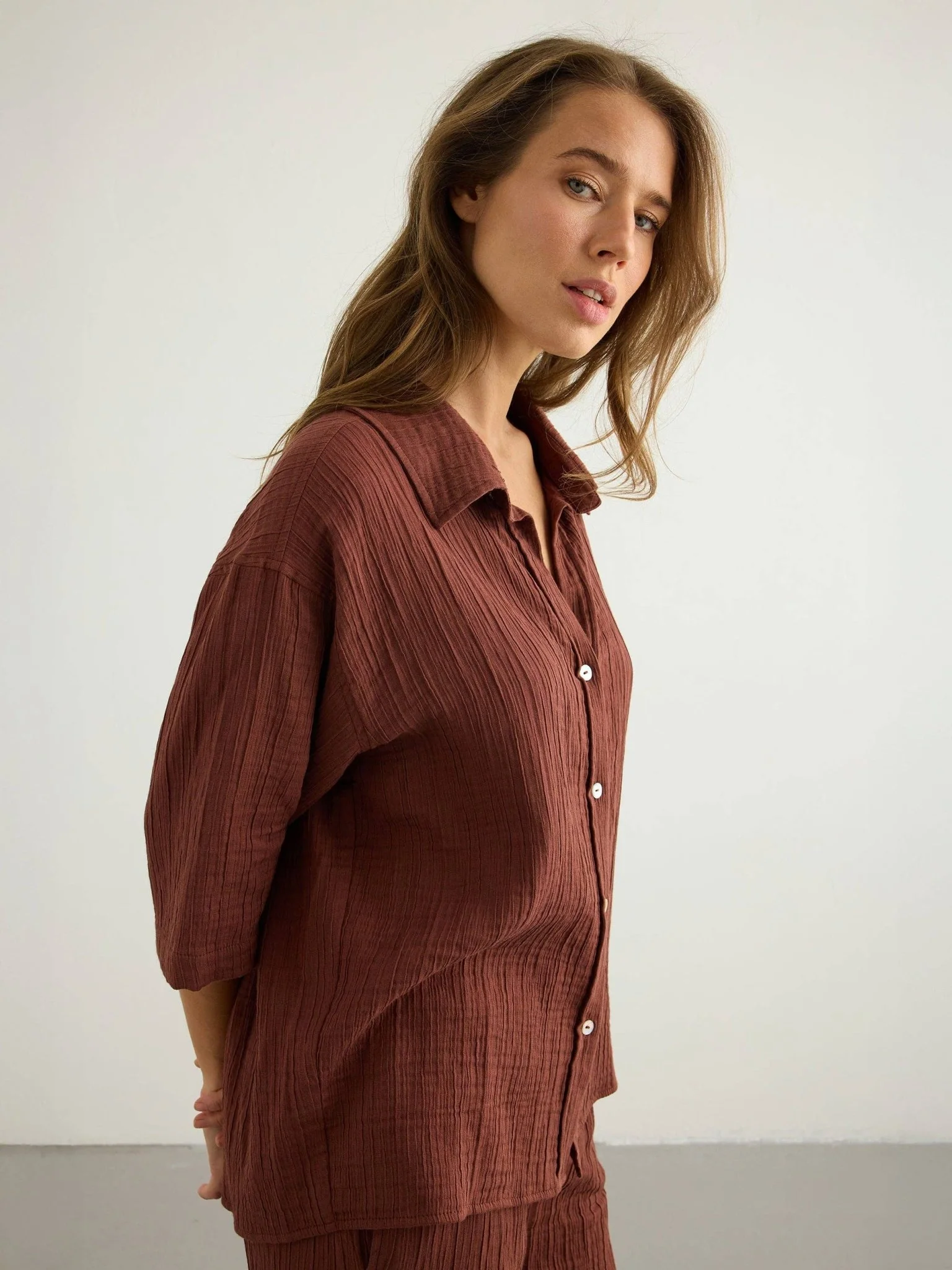 Kaya Boyfriend Shirt | Terracotta - Image 5