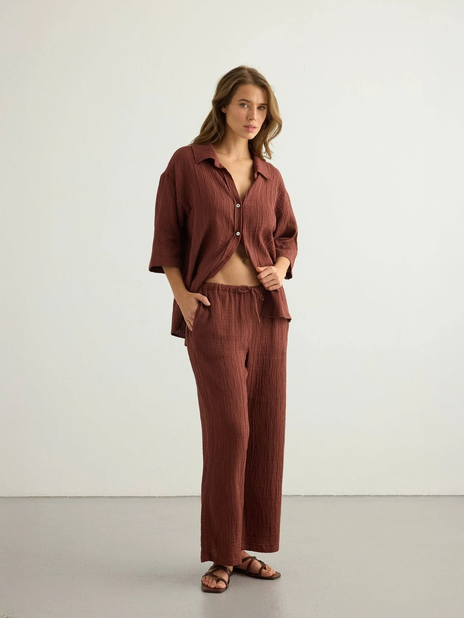 Kaya Drawstring Pants | Terracotta - Image 2