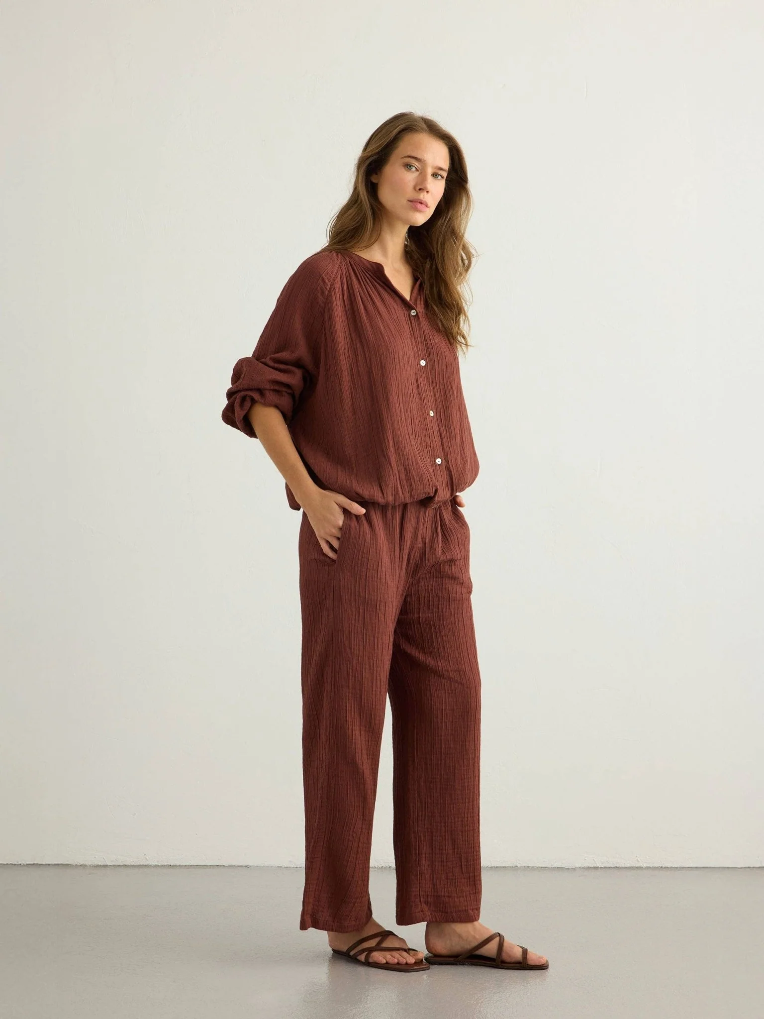 Kaya Drawstring Pants | Terracotta - Image 4