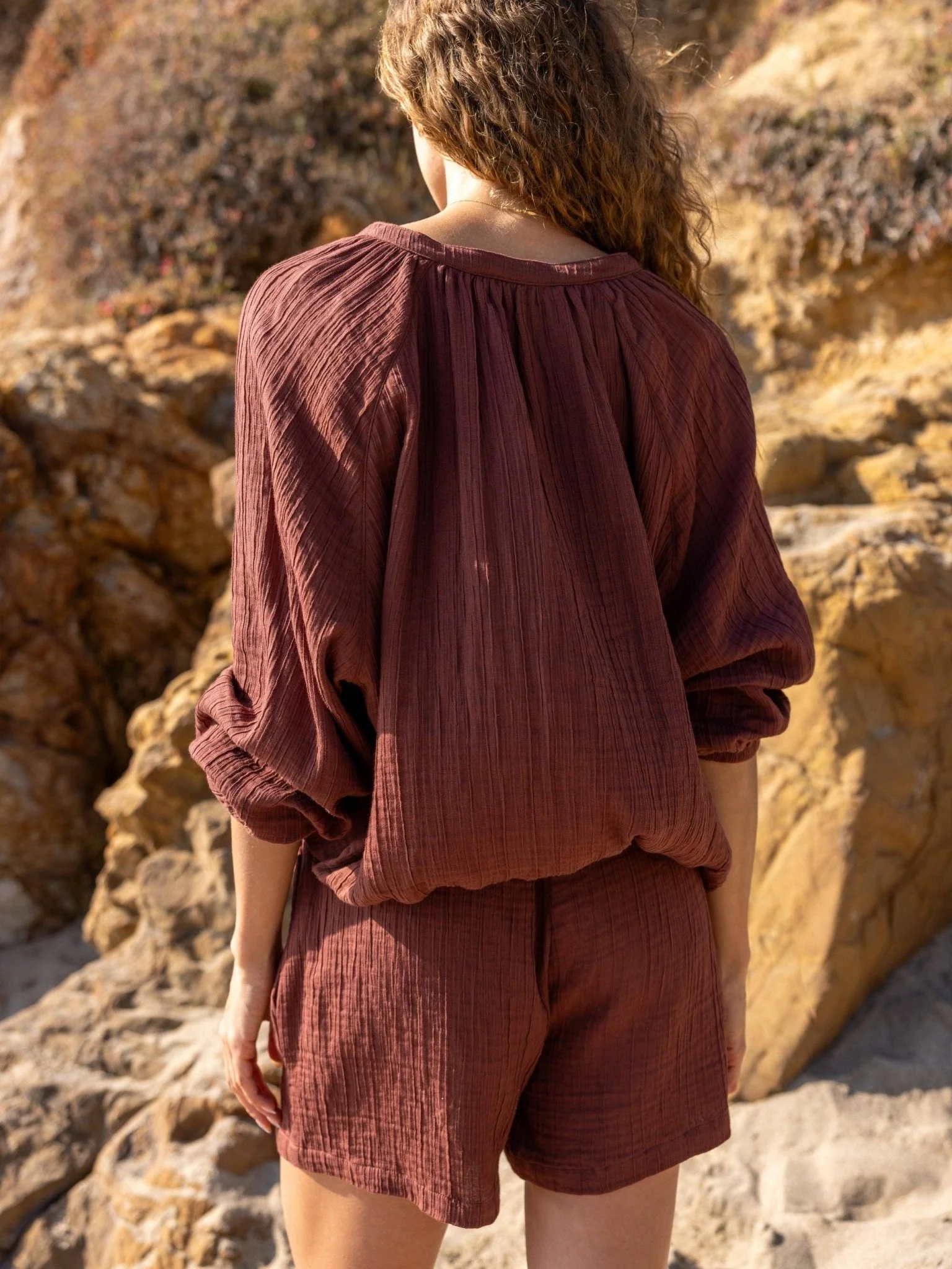 Kaya Drawstring Shorts | Terracotta - Image 6