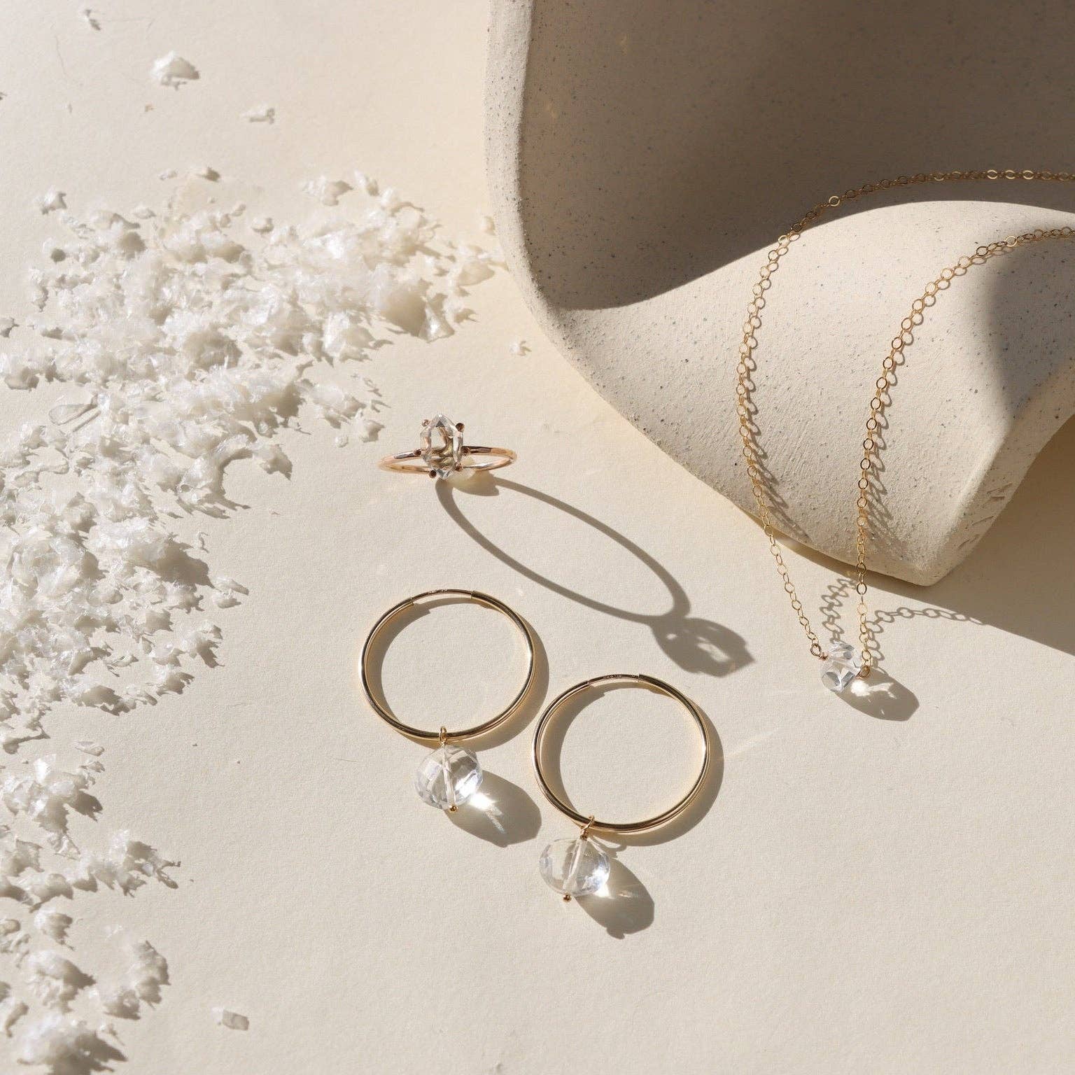 Faceted Crystal Hoops | 14k Gold Fill - Image 3